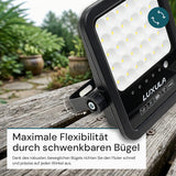 Solarstrahler, LED-Fluter, Solar mit Akku, 15W, 1650lm, 6500K, IP65, schwarz.
