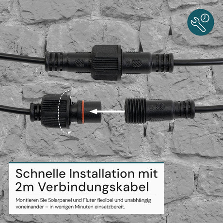 Solarstrahler, LED-Fluter, Solar mit Akku, 15W, 1650lm, 6500K, IP65, schwarz.