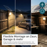 Solarstrahler, LED-Fluter, Solar mit Akku, 15W, 1650lm, 6500K, IP65, schwarz.