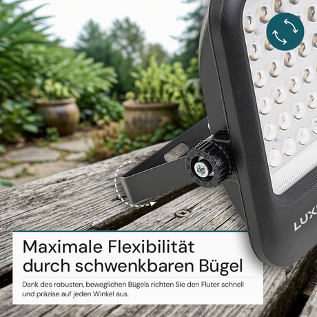 Solarstrahler, LED-Fluter, Solar mit Akku, PIR, 8W, 1600lm, 3CCT, IP65, schwarz.