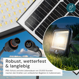 Solarstrahler, LED-Fluter, Solar mit Akku, PIR, 20W, 4800lm, 3CCT, IP65, schwarz.