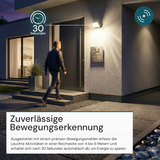 Automatisch rotierender Solar-Fluter mit Bewegungssensor, 6W, 800 lm, 3000K, IP65, Akku
