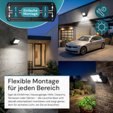 Automatisch rotierender Solar-Fluter mit Bewegungssensor, 6W, 800 lm, 6500K, IP65, Akku.