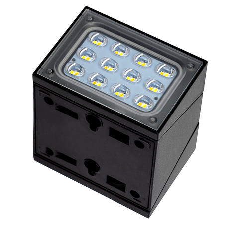 Solar LED Wandleuchte mit drehbarem Lichtkopf und Solarpanel, PIR-Sensor, IP65 und 3 CCT mit Akku, schwarz