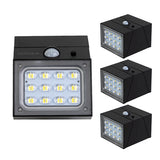 Solar LED Wandleuchte mit drehbarem Lichtkopf und Solarpanel, PIR-Sensor, IP65 und 3 CCT mit Akku, schwarz