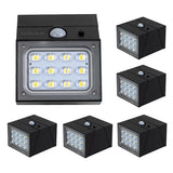 Solar LED Wandleuchte mit drehbarem Lichtkopf und Solarpanel, PIR-Sensor, IP65 und 3 CCT mit Akku, schwarz
