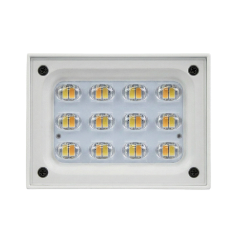 Solar LED Wandleuchte mit drehbarem Lichtkopf und Solarpanel, PIR-Sensor, IP65 und 3 CCT mit Akku, weiß