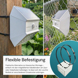 Solar LED Wandleuchte mit drehbarem Lichtkopf und Solarpanel, PIR-Sensor, IP65 und 3 CCT mit Akku, weiß