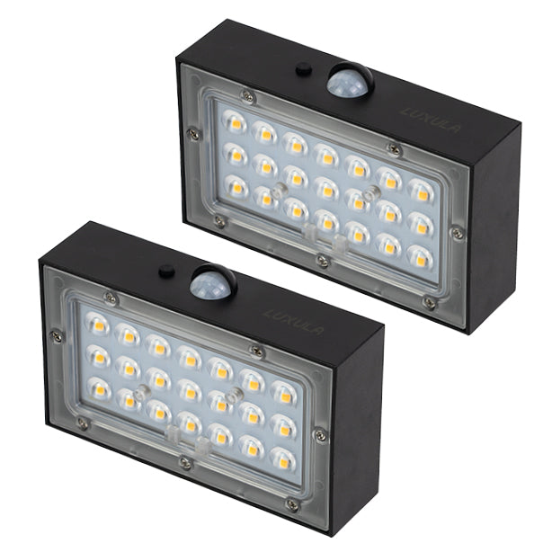 Solar LED Wandleuchte Up/Down, PIR-Sensor, IP65, warmweiß (3000 K), mit Akku
