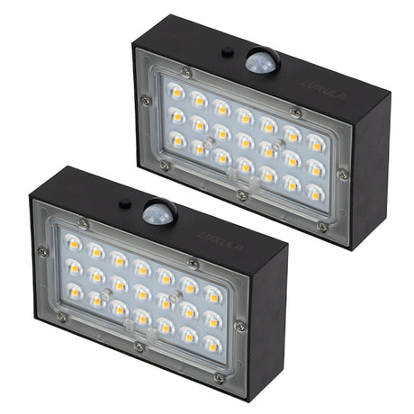 Solar LED Wandleuchte Up/Down, PIR-Sensor, IP65, warmweiß (3000 K), mit Akku