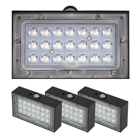 Solar LED Wandleuchte Up/Down, PIR-Sensor, IP65, warmweiß (3000 K), mit Akku
