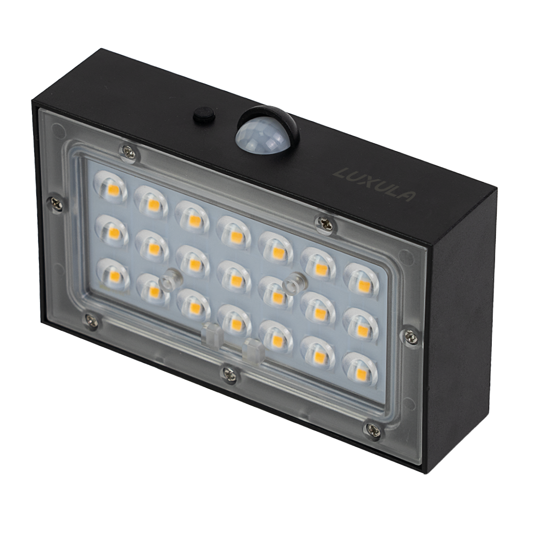 Solar LED Wandleuchte Up/Down, PIR-Sensor, IP65, Warmweiß (3000 K), mit Akku