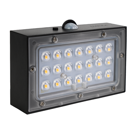 Solar LED Wandleuchte Up/Down, PIR-Sensor, IP65, warmweiß (3000 K), mit Akku