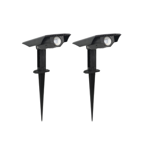 2er-Pack Solar Gartenstrahler, mit verstellbarem Lichtwinkel, 8 Stunden Leuchtdauer, 4000 K (neutralweiß), IP54-Wasserdicht, Gartenspot.