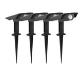 4er-Pack Solar Gartenstrahler, mit verstellbarem Lichtwinkel, 8 Stunden Leuchtdauer, 4000 K (neutralweiß), IP54, Gartenspot