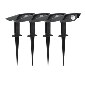 4er-Pack Solar Gartenstrahler, mit verstellbarem Lichtwinkel, 8 Stunden Leuchtdauer, 4000 K (neutralweiß), IP54-Wasserdicht, Gartenspot.