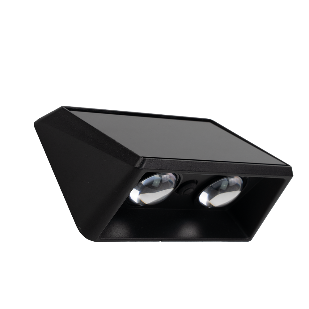 Solar LED Wandleuchte Außen, 2-flammig, 3 Lichtfarben einstellbar (CCT), IP54-wasserdicht, mit Akku, lange Leuchtdauer, Gartenleuchte