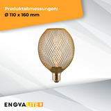 LED Filament Leuchtmittel, DNA MESH, Amber, E27, 3.5W, 120lm, 1800K, dimmbar