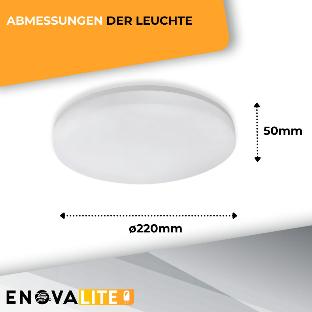 LED Aufbauleuchte, 18W, 1880 lm, 4000K, ø220x50mm, IP54