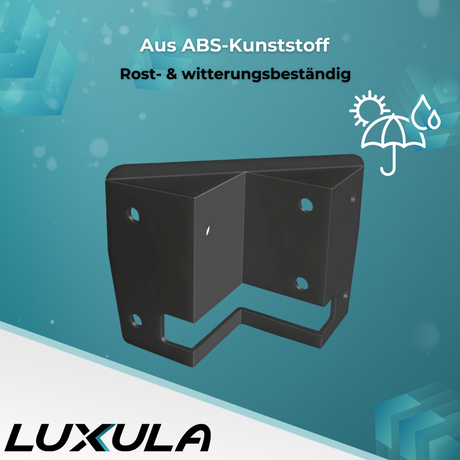 Eckwandhalterung für LED Fluter LX400190 bis LX400193, Eckmontage, Außenecken.