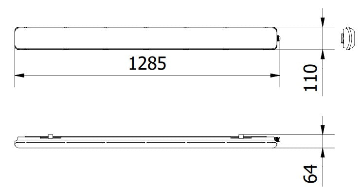 LED Wannenleuchte 36 W, inkl. 2 x T8 Röhren, 3600 Lumen, IP65, ABS/PS, 120cm.