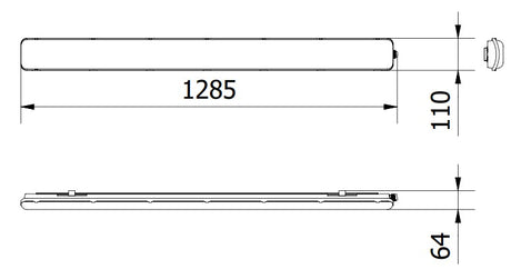 LED Wannenleuchte 36 W, inkl. 2 x T8 Röhren, 3600 Lumen, IP65, ABS/PS, 120cm.
