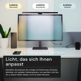 Monitor Lampe in Schwarz, Touch Control, 50 cm, 5 W Leistung, Lichtfarbe und Helligkeit einstellbar, Bildschirmlampe