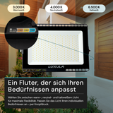 LED CCT Fluter, 150 W, 3000-6500 K (warm-, neutral-, kaltweiß), 15000 lm, schwarz, IP65