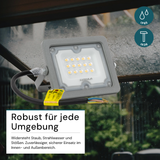 LED-Fluter, 10 W, 4000 K (neutralweiß), 900 lm, grau, IP65