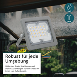 LED-Fluter, 20 W, 4000 K (neutralweiß), 1800 lm, grau, IP65