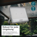LED-Fluter, 200 W, 4000 K (neutralweiß), 26000 lm, grau, IP65