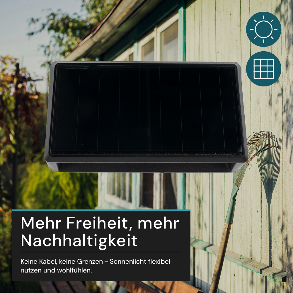 Solar LED Wandleuchte Außen, 2-flammig, 3 Lichtfarben einstellbar (CCT), IP54-wasserdicht, mit Akku, lange Leuchtdauer, Gartenleuchte