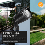 Gartenspots, IP54, 3000 K (warmweiß), 200 lm, LifePo4 Akku, monokristallines 5 W Solarpanel, flexible Montage, mit Erdspieß