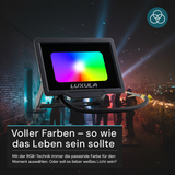 RGB LED-Fluter, 10 W, schwarz, IP65, mit Fernbedienung, RGBW-Farbwechsel