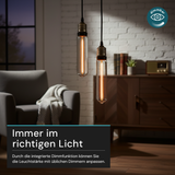 LED Filament Leuchtmittel, TUBE LINE, Smoke, E27, T30, 2W, 40lm, 1800K, dimmbar