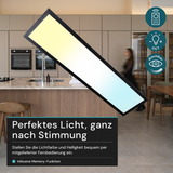 LUXULA LITEQ 80, LED-Panel mit Fernbedienung, 80×20 cm, schwarz, 40 W, 4400 lm, UGR<19, Helligkeit und Lichtfarbe einstellbar