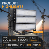 Profi Stadion Fluter, 300 W, 5000 K (neutralweiß), 39000 lm, IP66, Meanwell Driver, LUMILEDS LED