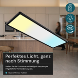 LED-Panel mit Fernbedienung, 58×20 cm, schwarz, 24 W, 2200 lm, IP44 Wassergeschützt, Helligkeit und Lichtfarbe einstellbar