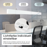 LED Büro-/Tresenleuchte Up&Down, weiß, 120 cm, 30 W, 3600 lm, UGR<19, 3000-6500 K (CCT), LIFUD Netzteil, erweiterbar, Aluminium