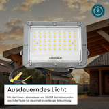 LED-Fluter, 30 W, 4000 K (neutralweiß), 3900 lm, grau, IP65