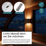 LED Akku Wandleuchte mit Bewegungssensor, Up- & Downlight, Lichtfarbe und Helligkeit einstellbar, mit Fernbedienung, weiß, wiederaufladbar, Innenbereich