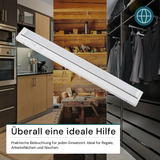 LED-Unterbauleuchte, schwenkbar, mit Schalter, 55 cm, 8 W, 800 lm, einstellbare Lichtfarbe, dimmbar, erweiterbar, Küchen- und Schrankbeleuchtung