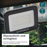 LED-Fluter mit Schnellverbinder, 10 W, 4000 K (neutralweiß), 950 lm, schwarz, IP65