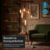 LED Filament Leuchtmittel, Vintage Dekoleuchte, Röhre T30, E27, 2.3W, 65lm, 1800K, dimmbar