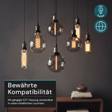 LED Filament Leuchtmittel, LINE, Smoke, Globe G80, E27, 2W, 40lm, 1800K, dimmbar