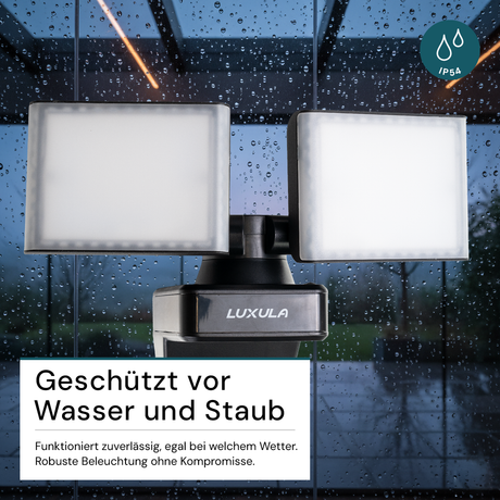Schwenkbarer LED Fluter, 2-köpfig, 2x 15 W, 3200 lm, 4000 K (neutralweiß), IP54, flexibler Strahler, Aluminiumguss, Wandleuchte