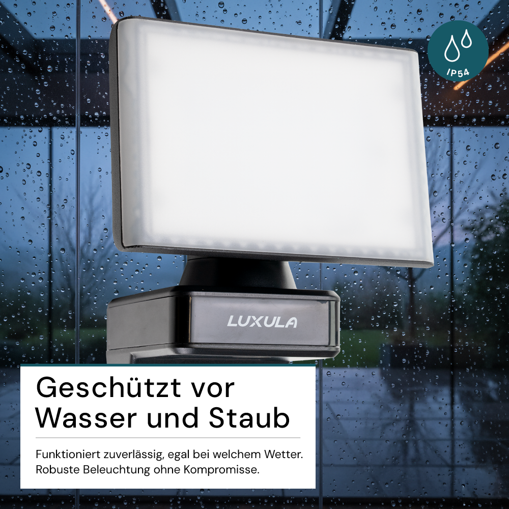 Schwenkbarer LED Fluter, 20 W, 2100 lm, 4000 K (neutralweiß), IP54, flexibler Strahler, Aluminiumdruckguss, Wandleuchte