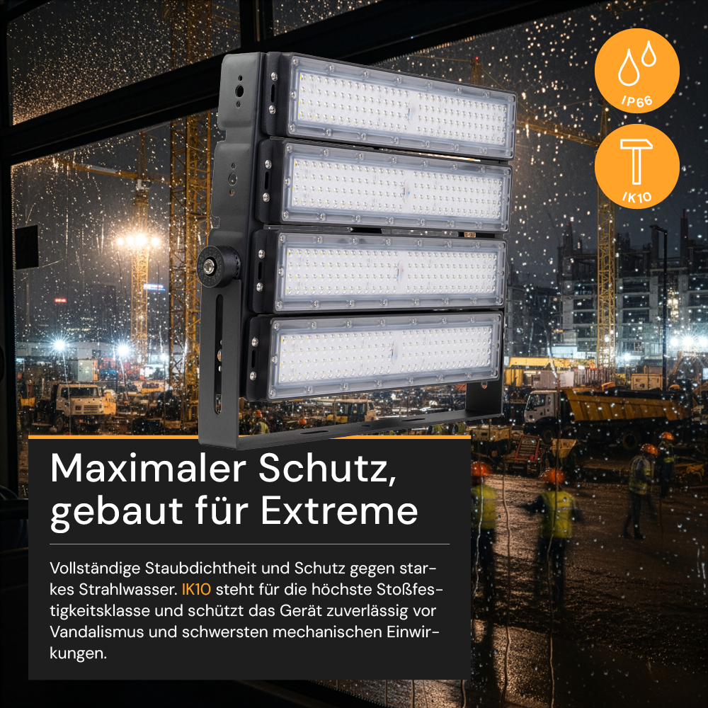 Profi Stadion Fluter, 400 W, 5000 K (neutralweiß), 52000 lm, IP66, Meanwell Driver, LUMILEDS LED