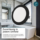 LED Einbauleuchte in Schwarz, 24 W, 230 V, IP44-geschützt, 2400 lm, Lichtfarbe einstellbar, Ø295x28 mm, Einbaustrahler mit Diffusor, Badezimmer Deckenleuchte
