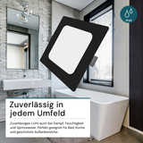 LED Einbauleuchte in Schwarz, 12 W, 230 V, IP44-geschützt, 1200 lm, Lichtfarbe einstellbar, 173x26 mm, Einbaustrahler mit Diffusor, Badezimmer Deckenleuchte